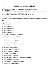 衡水市2026年中考物理对点突破模拟试卷（含答案解析）