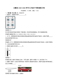 2026年安徽省中考模拟物理练习卷含答案
