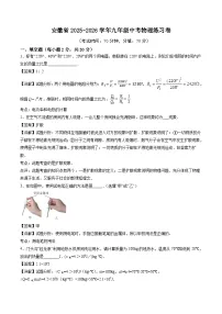 2026年安徽省中考模拟物理练习卷含答案01