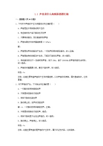 2020_2021学年八年级物理上册1.1声音是什么期末复习高频易错题汇编含解析新版苏科版