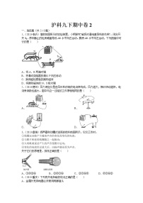 2020-2021学年沪科版九年级物理期中卷2