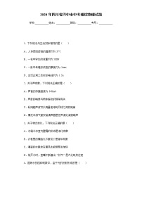 2020年四川省巴中市中考理综物理试题