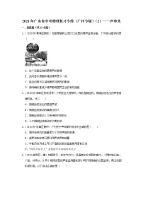 2021年广东省中考物理复习专练（广州专版）（2）——声和光