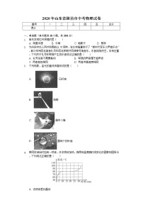 2020年山东省潍坊市中考物理试卷