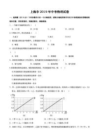 2019年上海市中考物理试卷(含解析)