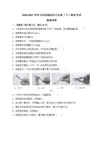 云南省临沧市2016-2017学年八年级下学期期末考试物理试卷（解析版）