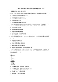 2021年山东省滨州市中考物理模拟卷（一）（word版 含答案）