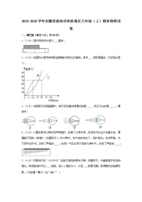 2019-2020学年安徽省淮南市田家庵区八年级（上）期末物理试卷（含答案）