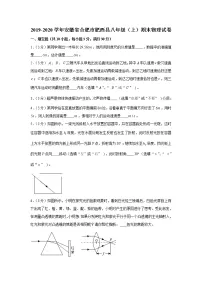 2019-2020学年安徽省合肥市肥西县八年级(上)期末物理试卷(含答案)