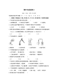 鲁教版化学九年级上册 期中考试试卷2 有答案