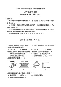 山东省东营市河口区 2020-2021学年八年级下学期期末考试化学试题（word版 含答案）