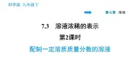 初中化学科粤版九年级下册7.3 溶液浓稀的表示背景图课件ppt