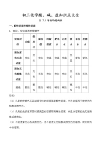 初三化学酸碱盐知识点(最全整理版)(1)练习题