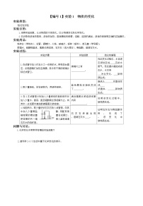 人教版九年级初中化学实验报告单电子版