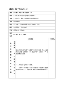 2021学年课题2 原子的结构精品教学设计