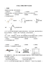 2021年黑龙江省大庆市八年级上学期化学期中考试试卷
