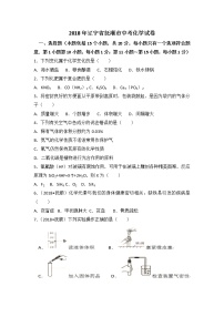 抚顺市2018年中考化学试卷（含答案）