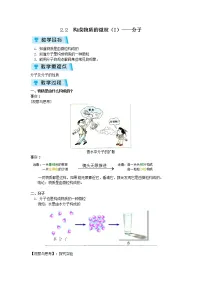 2020-2021学年2.2 构成物质的微粒(Ⅰ)——分子教案及反思
