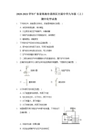 2020-2021学年广东省珠海市香洲区文园中学九年级（上）期中化学试卷