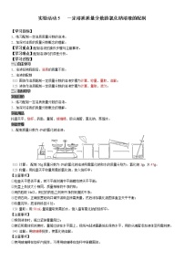 人教版九年级下册实验活动5 一定溶质质量分数的氯化钠溶液的配制优秀导学案