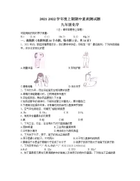 河南省驻马店市汝南县2021-2022学年九年级上学期期中化学试题(word版 含答案)
