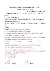 2020-2021学年初中九年级化学上学期期末测试卷01（沪教版）（解析版）