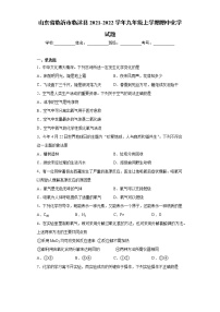 山东省临沂市临沭县2021-2022学年九年级上学期期中化学试题（word版 含答案）