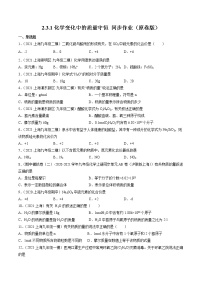 初中化学沪教版 (上海)九年级第一学期2.3 化学变化中的质量守恒同步练习题