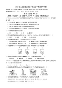 2019年山东省泰安市中考化学试题（word版，含答案）