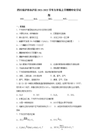 四川省泸州市泸县2021-2022学年九年级上学期期中化学试题（word版 含答案）