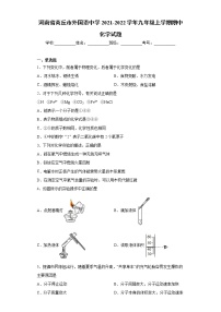 河南省商丘市外国语中学2021-2022学年九年级上学期期中化学试题（word版 含答案）