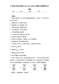 广东省广州市天河区2021-2022学年上学期九年级期中化学试题（word版 含答案）