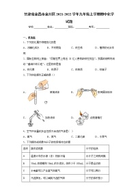 甘肃省金昌市金川区2021-2022学年九年级上学期期中化学试题（word版 含答案）