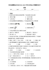 河北省邯郸市大名县2021-2022学年九年级上学期期中化学试题（word版 含答案）