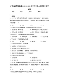 广东省汕尾市陆丰市2021-2022学年九年级上学期期中化学试题（word版 含答案）