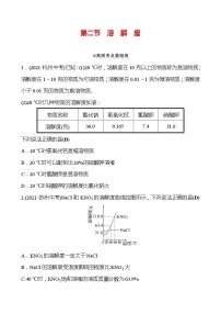 备战2022 鲁教版 中考复习 第八单元 专题2 溶解度 同步练习