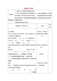 鲁教版九年级下册第二节  金属的化学性质教学设计