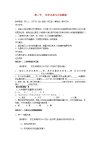 化学九年级下册第二节  化学元素与人体健康学案设计