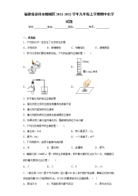 福建省泉州市鲤城区2021-2022学年九年级上学期期中化学试题(word版含答案)