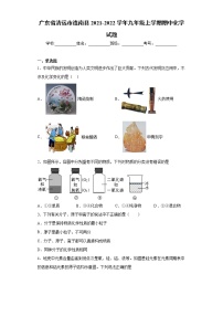 广东省清远市连南县2021-2022学年九年级上学期期中化学试题（word版 含答案）