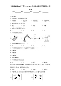 江苏省南京市江宁区2021-2022学年九年级上学期期中化学试题（word版 含答案）