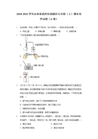 2020-2021学年山东省滨州市滨城区九年级（上）期末化学试卷（A卷）