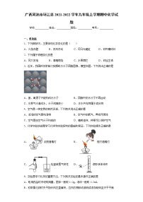 广西河池市环江县2021-2022学年九年级上学期期中化学试题（word版 含答案）