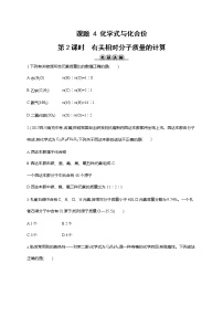人教版九年级上册课题4 化学式与化合价第2课时同步测试题