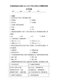 甘肃省武威市古浪县2021-2022学年九年级上学期期末模拟化学试题（word版 含答案）