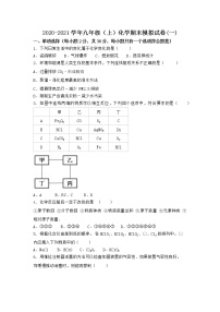 河南省商丘市宁陵县2021-2022学年九年级上学期化学期末模拟题(一)（word版 含答案）