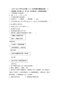 河南省信阳市商城县 2021-2022学年九年级上学期化学期末模拟题（一）（word版 含答案）