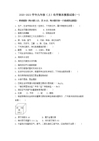 河南省濮阳市范县2021-2022学年九年级上学期化学期末模拟题(一)（word版 含答案）