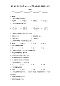 辽宁省沈阳市于洪区2021-2022学年九年级上学期期中化学试题（word版 含答案）