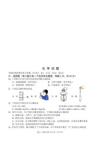 2021年湖北省咸宁市通山县5月化学监测卷(图片版无答案)